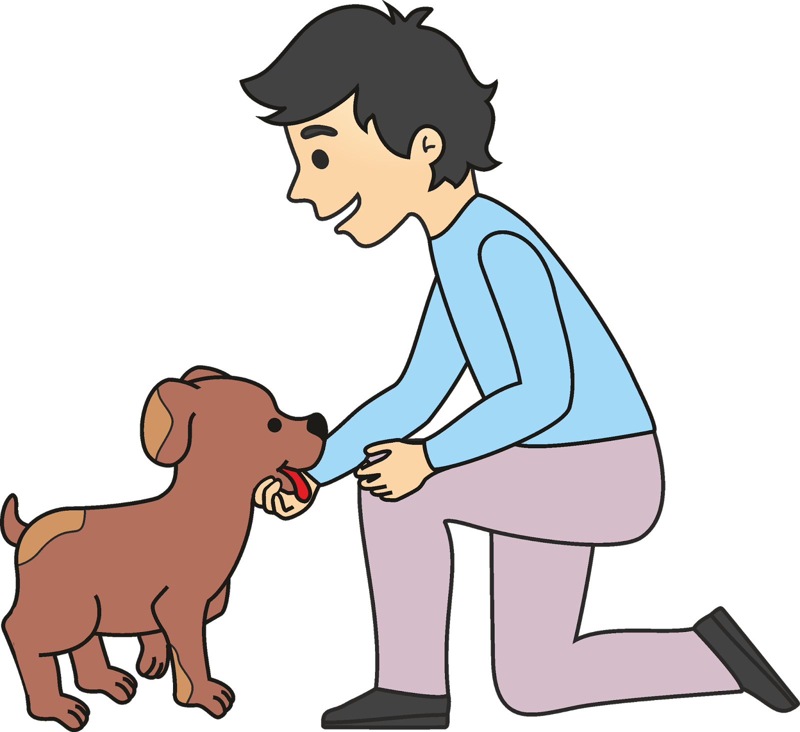 ¿cuáles Son Las Mejores Mascotas Para Regalar En Navidad - Perro Con Su Amo Dibujo Clipart (1600x1465), Png Download