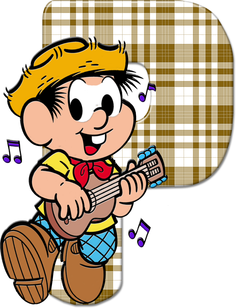 *✿**✿*p*✿**✿*de Alfabeto Decorativo - Alfabeto Decorativo Chico Bento Clipart (768x1003), Png Download