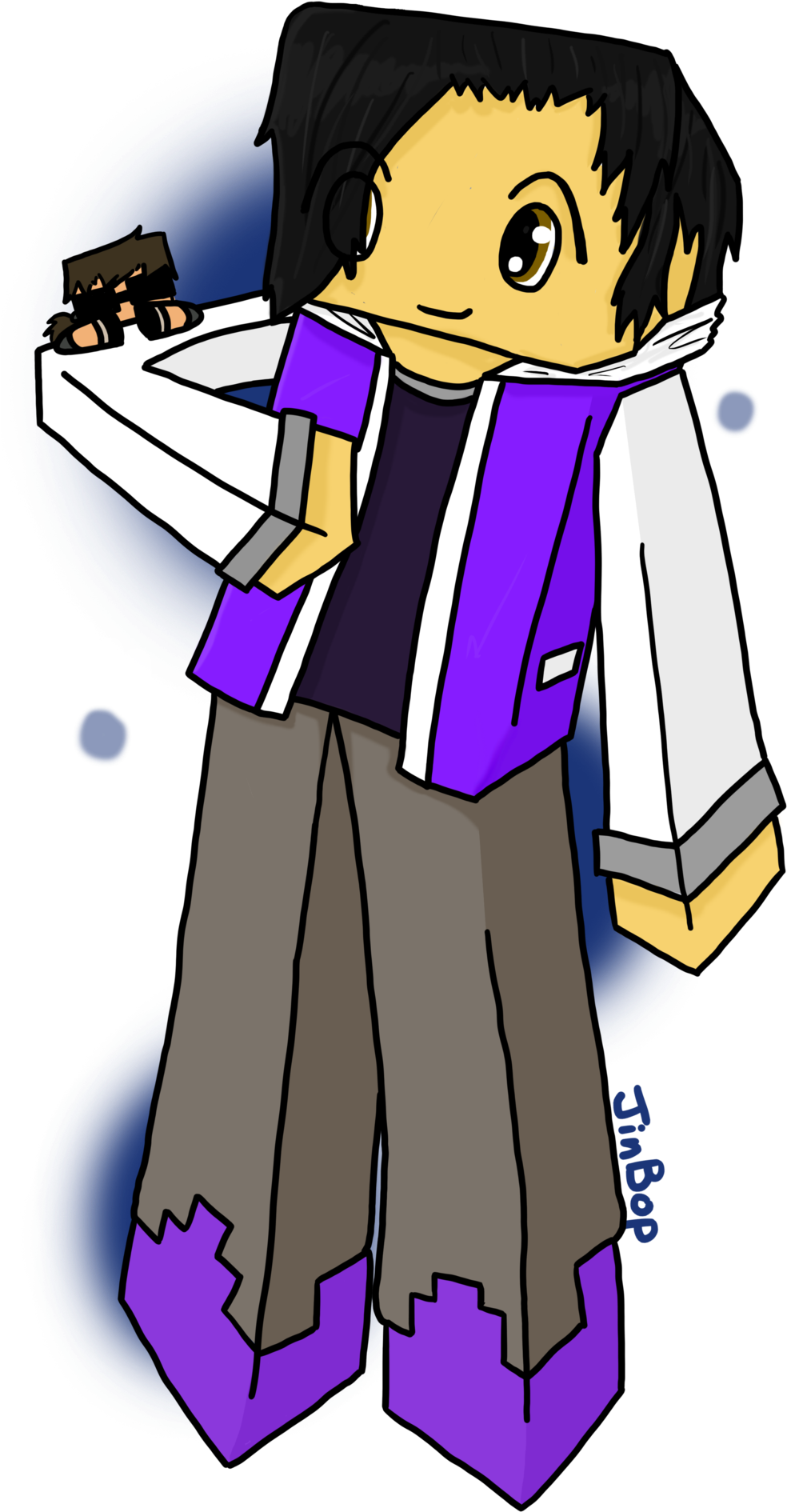 Full Size Of How To Draw Minecraft Creeper Drawing - Skydoesminecraft And Jinbop Fanart Clipart (1024x1961), Png Download