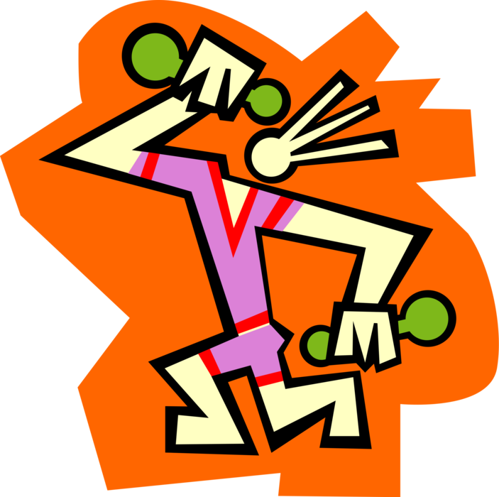 Weights Image Illustration Of Exercising With Clipart (703x700), Png Download