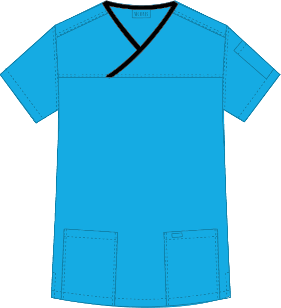 Mobb Medical Wear Criss Cross Scrub Top Png Scrub Shirt - Supreme Ftw Tee Cyan Clipart (575x630), Png Download