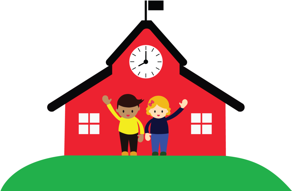 School House Background - School Cartoon Transparent Background Clipart (1000x707), Png Download