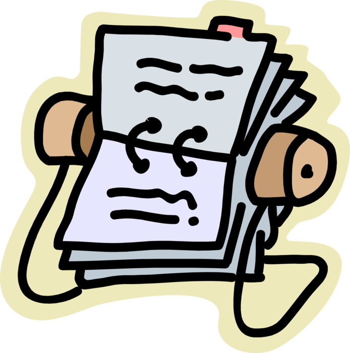 Vector Illustration Of Rolodex Rotating File Device Clipart (694x700), Png Download