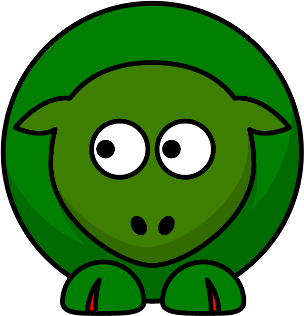 How To Set Use Sheep Two Shades Green Svg Vector Clipart (576x600), Png Download