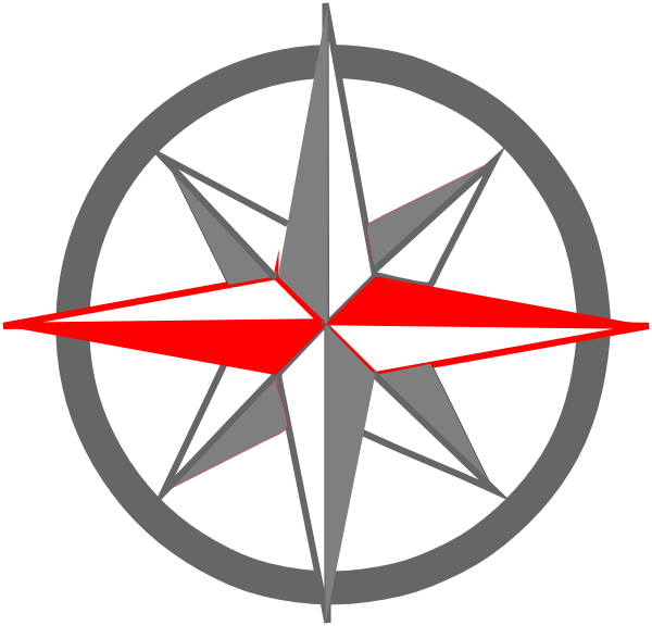Gray Compass Clipart (600x576), Png Download