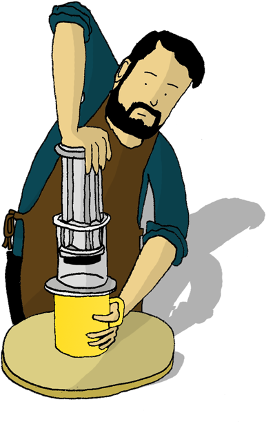 The Coffee Officina Aeropress - Cartoon Clipart (638x638), Png Download