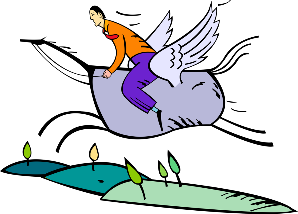 Flying Vector Winged Man Clip Art Library - Openclipart - Png Download (976x700), Png Download