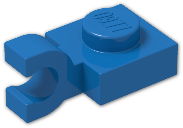 Plate 1 X 1 With Clip Horizontal - Cobalt Blue - Png Download (800x600), Png Download