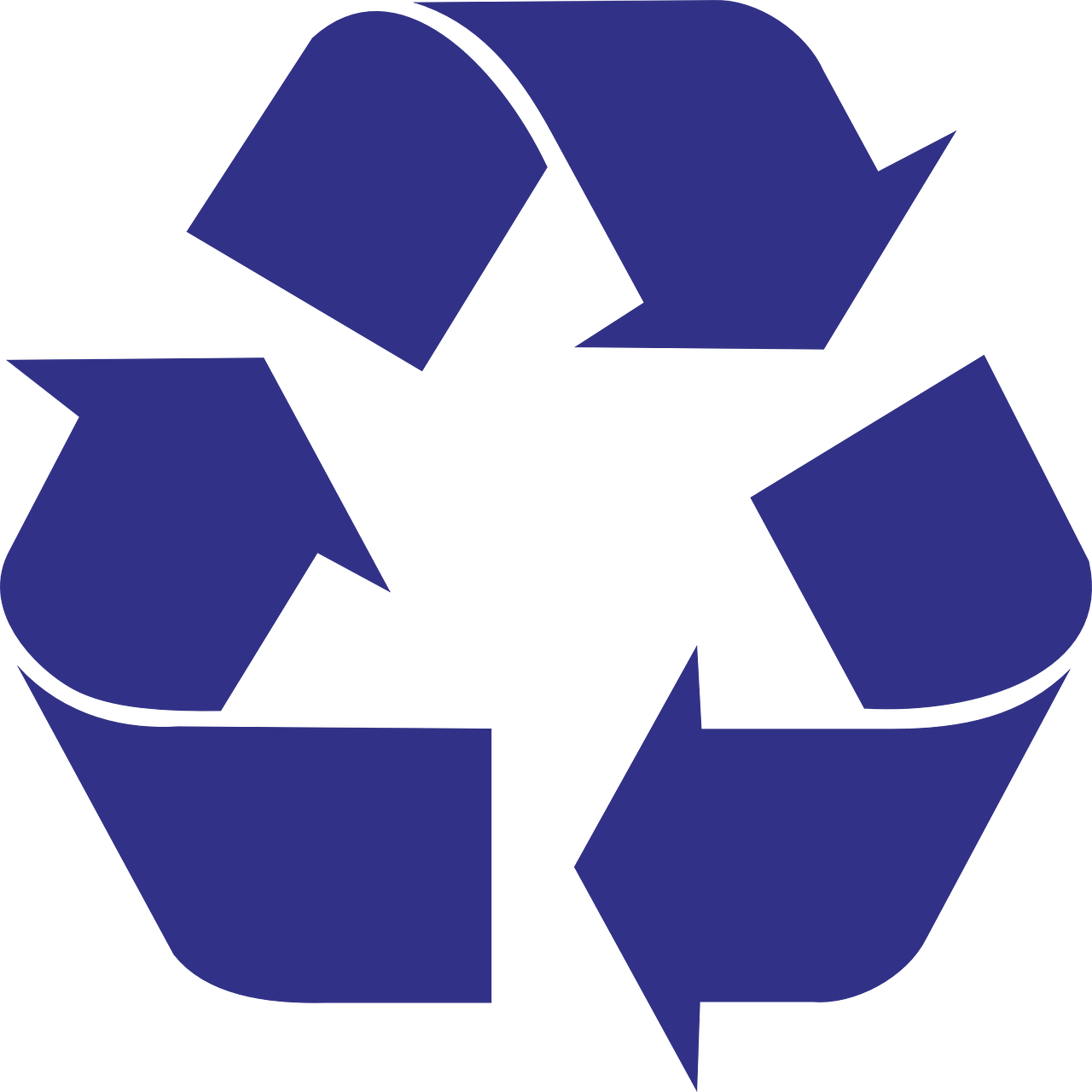 Recycle Bin Logo Blue Clipart (1280x1280), Png Download