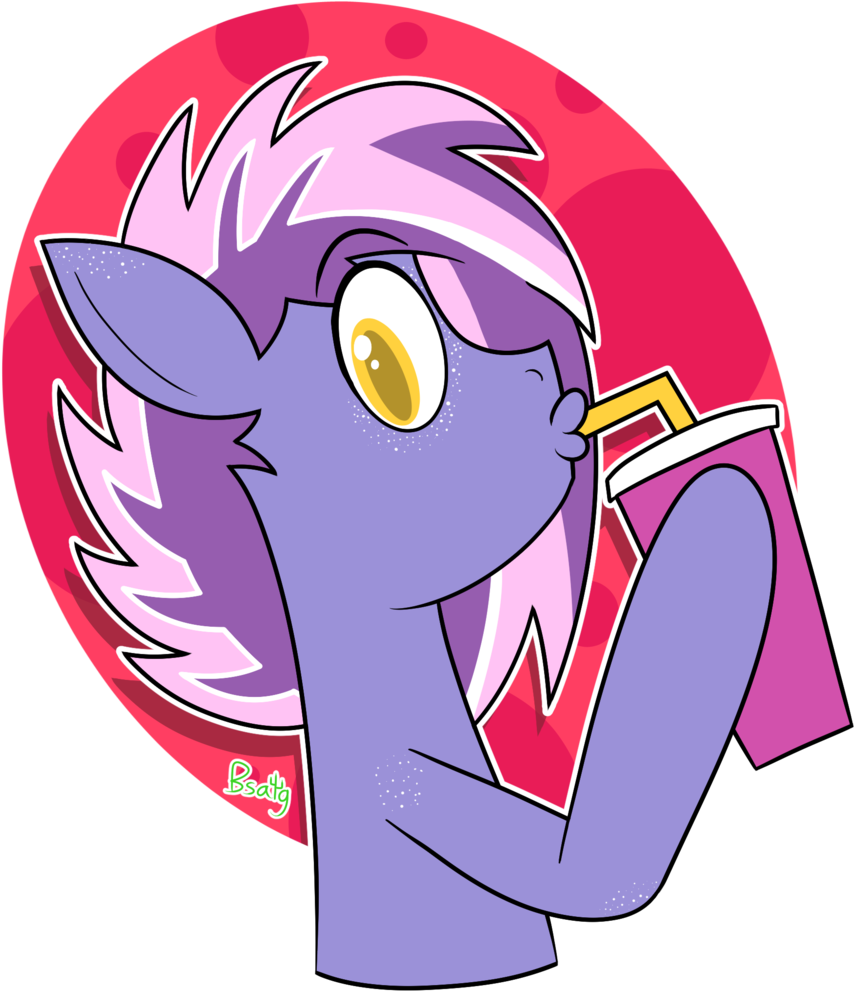 Bsalg93, Cup, Drinking, Earth Pony, Looking At You, - Cartoon Clipart (878x1024), Png Download