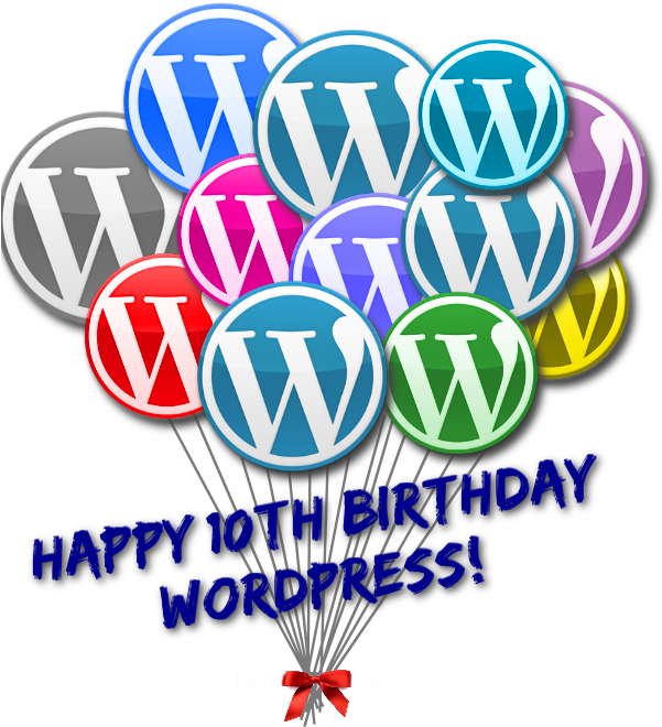 Wordpress 10th Anniversary Birthday Balloons - Beginner's Guide To Wordpress: Create An Amazing Website Clipart (600x688), Png Download