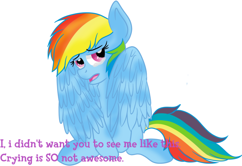 Rainbowtashie, Crying, Pegasus, Pony, Rainbow Dash, - Mlp Upset Rainbow Dash Clipart (800x571), Png Download