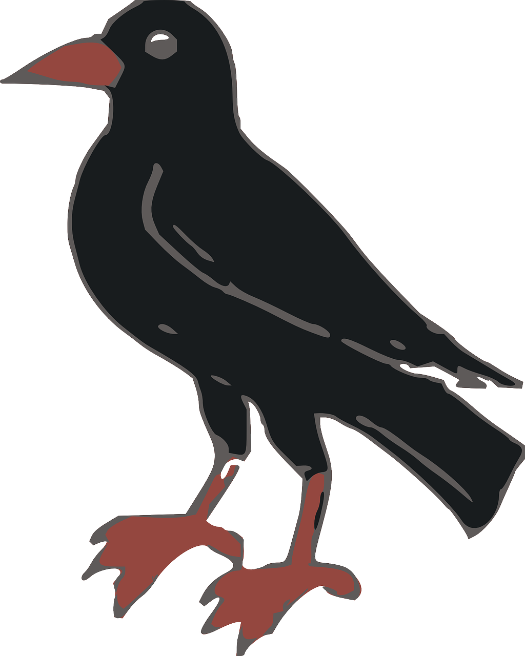 Crow Black & White Clipart - Png Download (1024x1280), Png Download