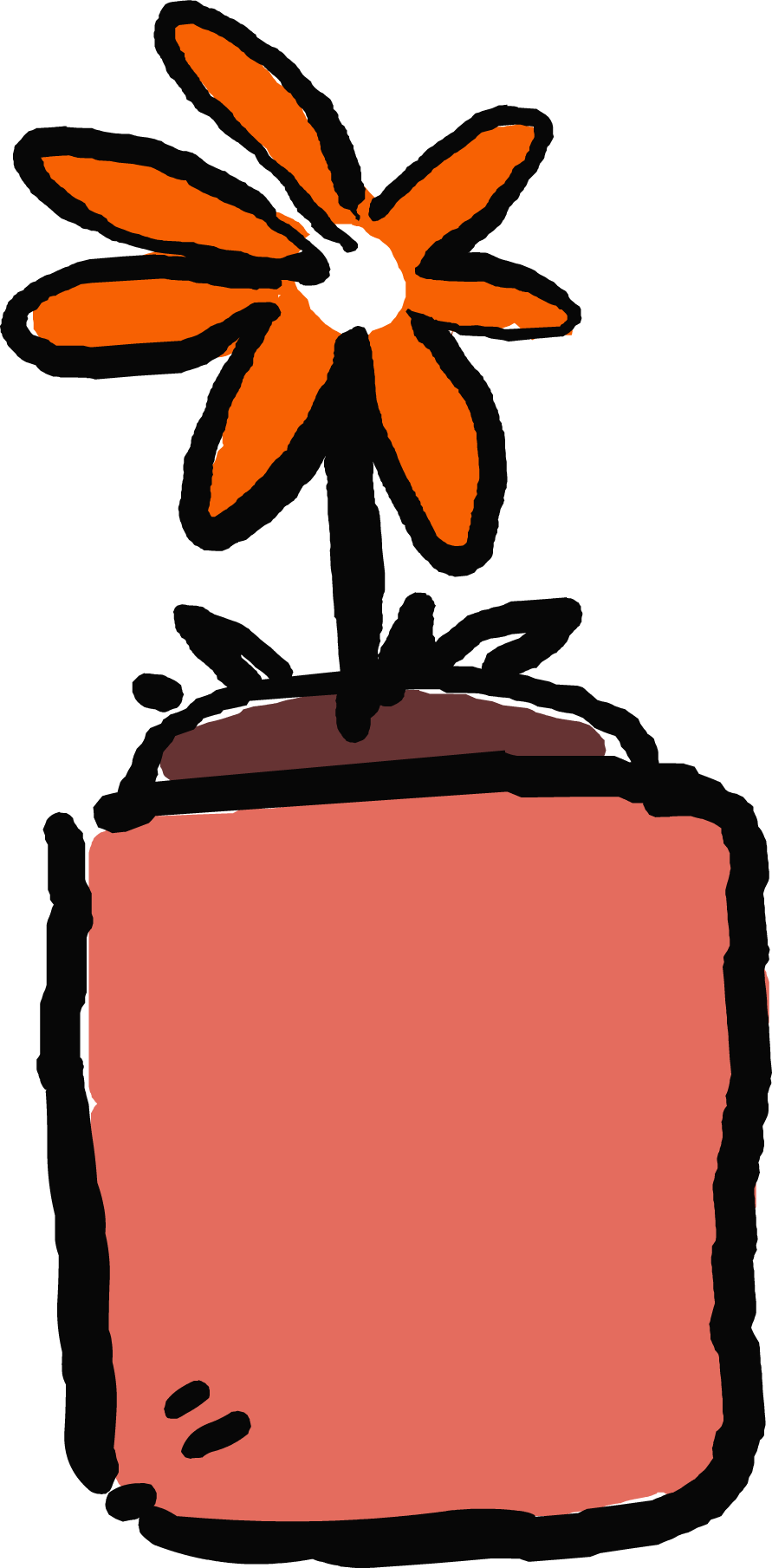 Flowerpot - Portable Network Graphics Clipart (891x1809), Png Download