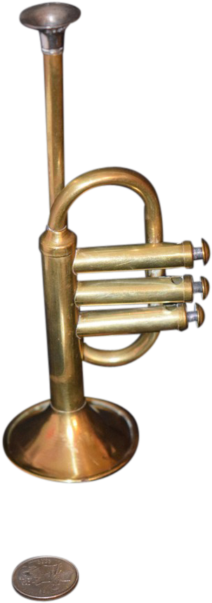 Old Doll French Horn For Display Brass Miniature Sold - Trumpet Clipart (856x856), Png Download
