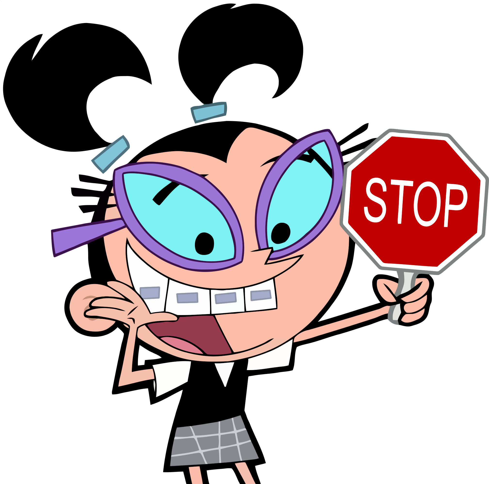 Stop Tootie Pink Clip Art Cartoon Human Behavior - Vicky Timmy Turner - Png Download (2024x1996), Png Download