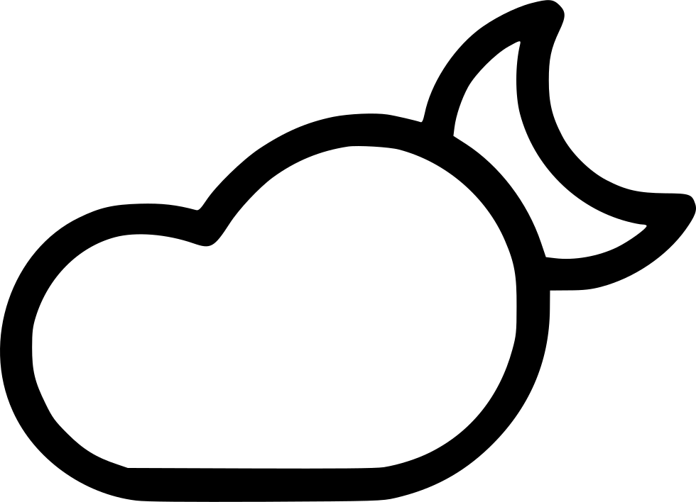 Cloud Cloudy Weather Night Moon Svg Png Icon Free Download - Cloud Clipart (980x708), Png Download