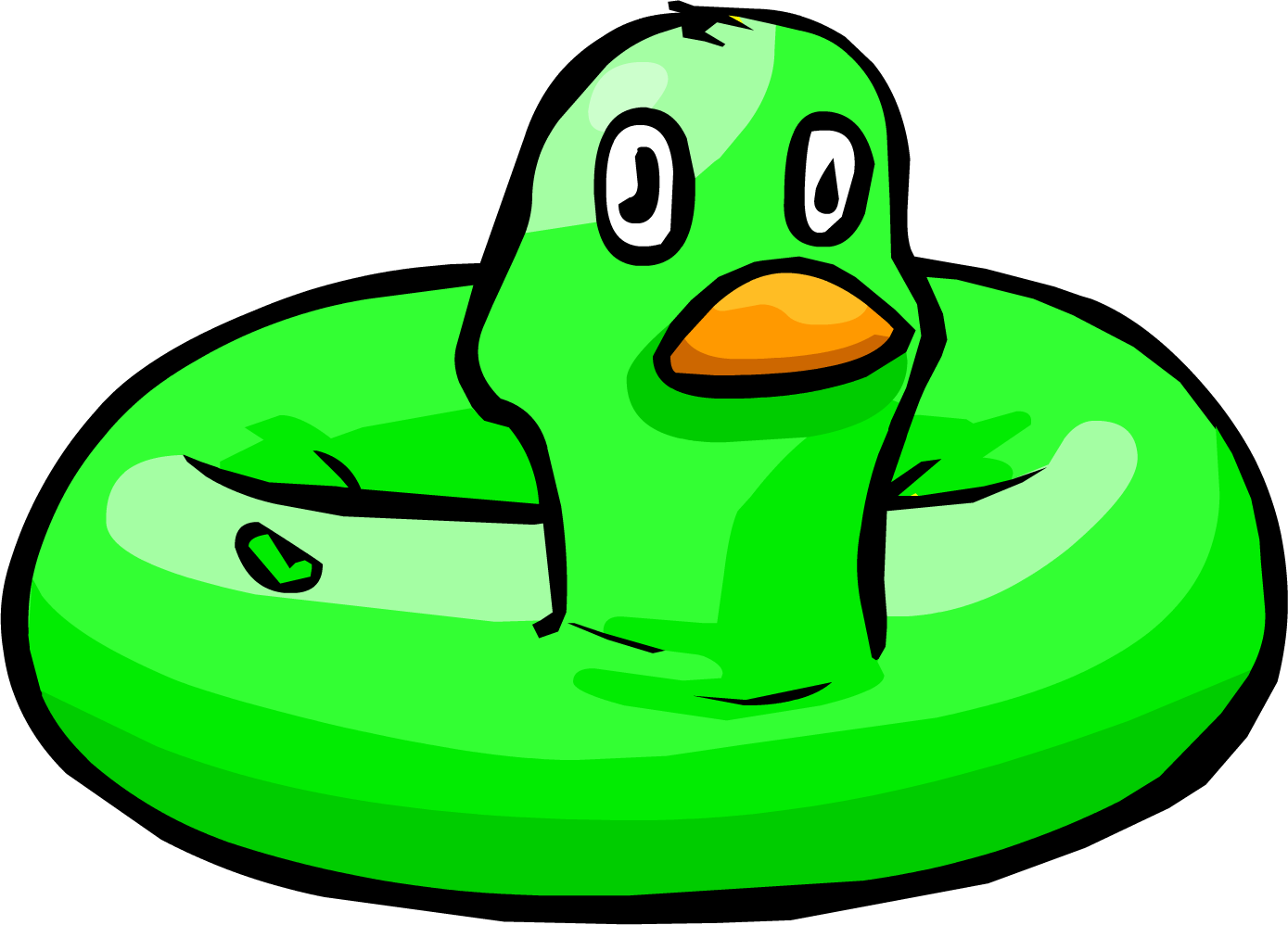 Green Duck - Club Penguin Duck Floatie Clipart (1389x998), Png Download