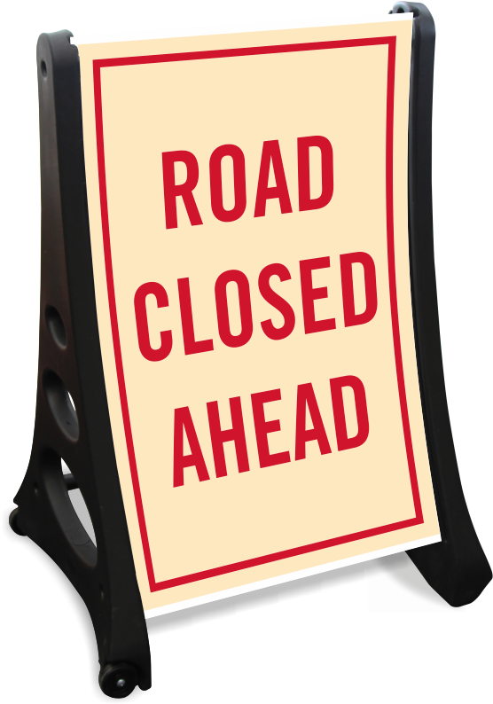 Road Closed Ahead Sidewalk Sign Kit - Self Parking Sign Clipart (800x800), Png Download