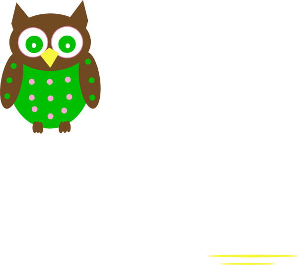 Green Owl Reverse Clipart Has - Png Download (600x535), Png Download
