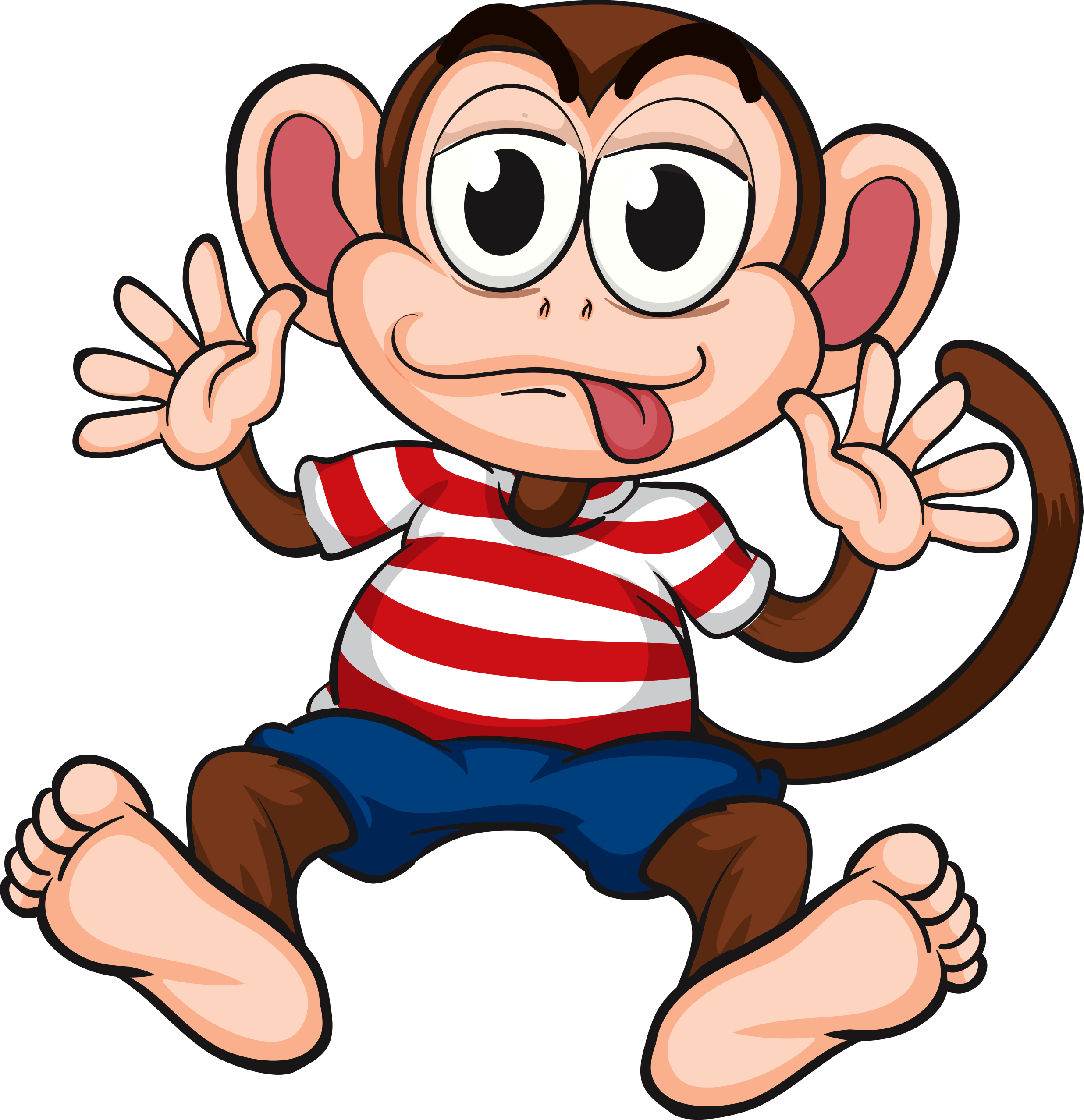 Monkeys ‿✿⁀°••○ - Monkey Funny Cartoon Clipart (774x800), Png Download