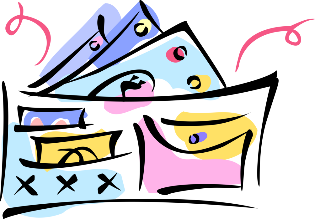 Vector Illustration Of Wallet, Pocketbook Or Billfold Clipart (1004x700), Png Download