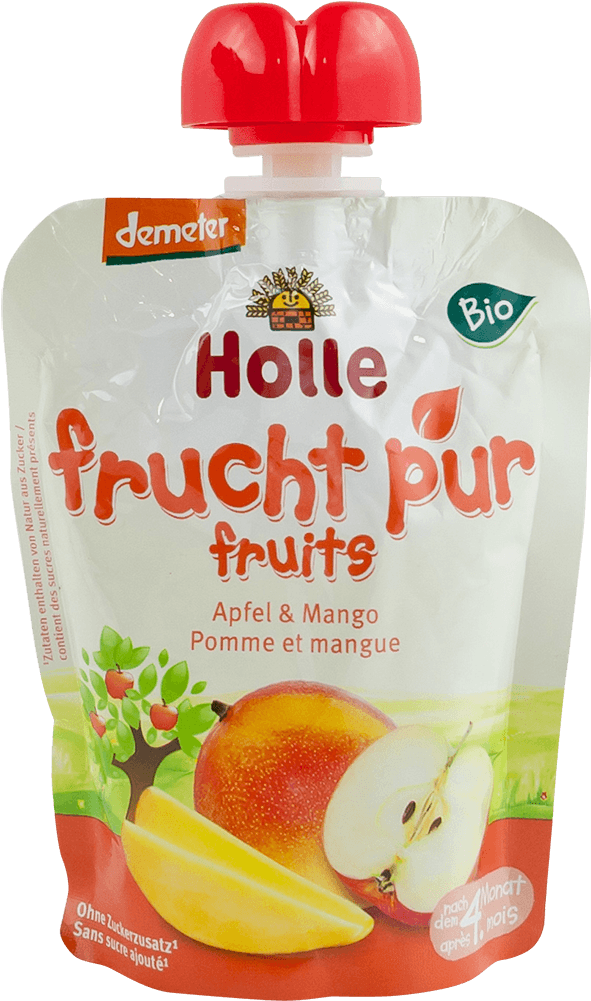Holle Organic (bio) Pure Fruit Pouches: Apple Clipart (1000x1000), Png Download