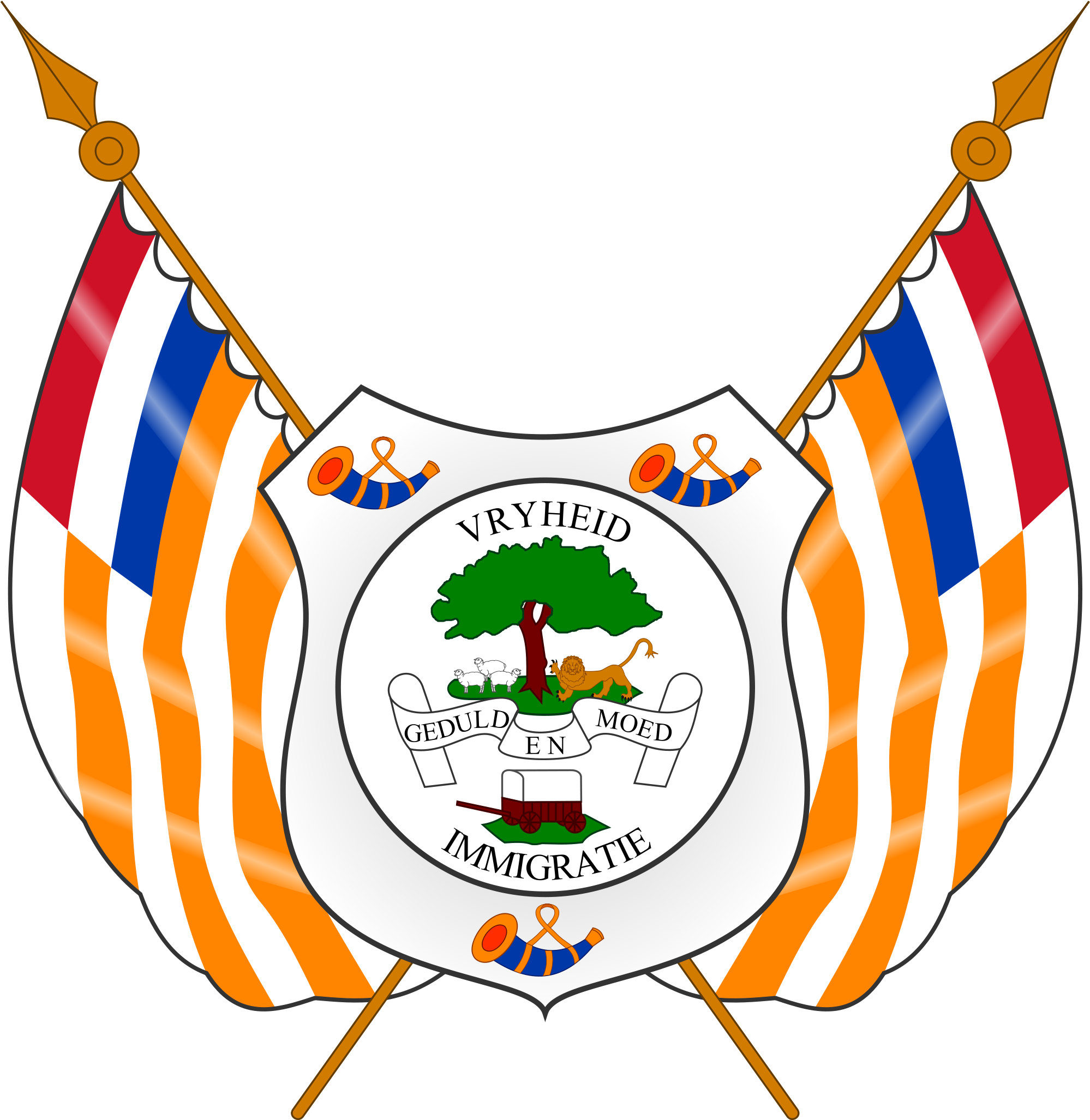 Coat Of The Free - Orange Free State Coat Of Arms Clipart (2000x2061), Png Download
