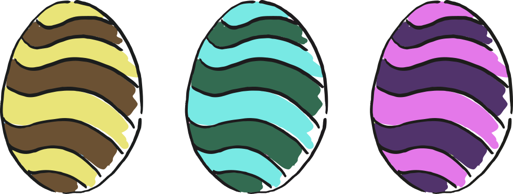 Easter Eggs - Clip Art - Png Download (1000x378), Png Download