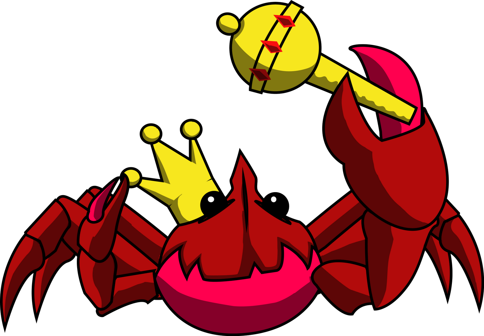 King Crab - Cartoon Clipart (1600x1112), Png Download