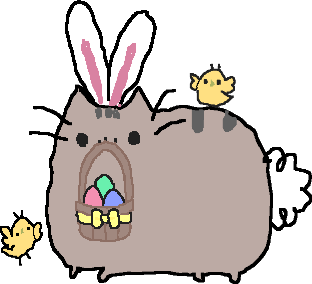 Happy Easter - Cute Pusheen Gif Clipart (1400x1400), Png Download