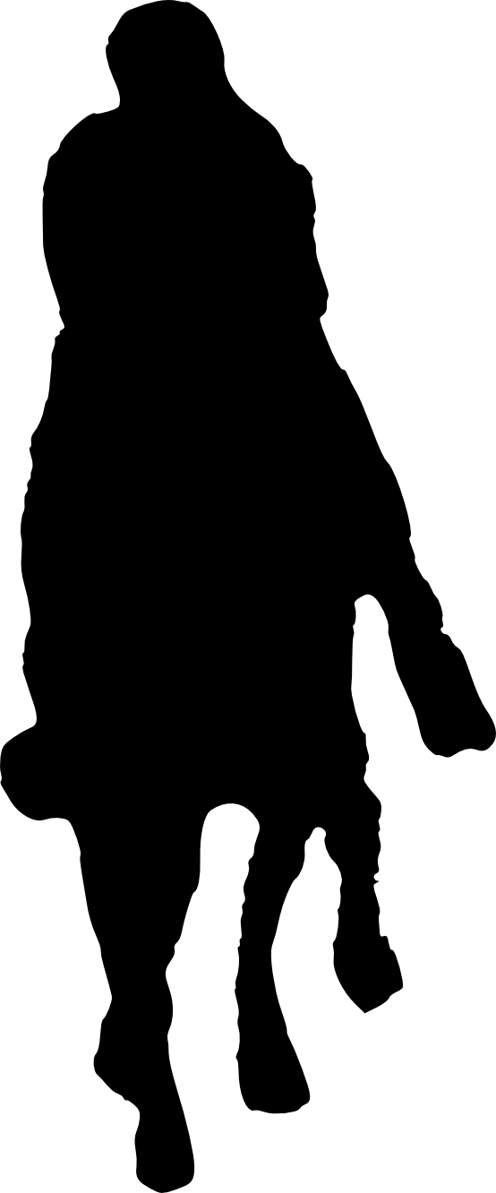 Horse Riding Silhouette - Silueta Triceratops Clipart (554x1332), Png Download