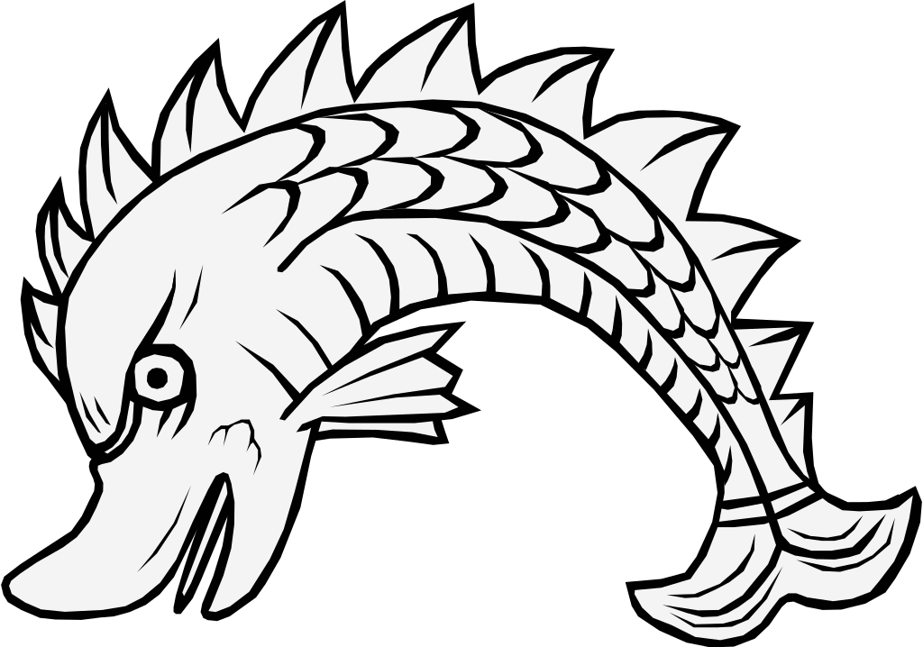 Heraldic Dolphin Embowed - Thumbnail Clipart (1024x718), Png Download