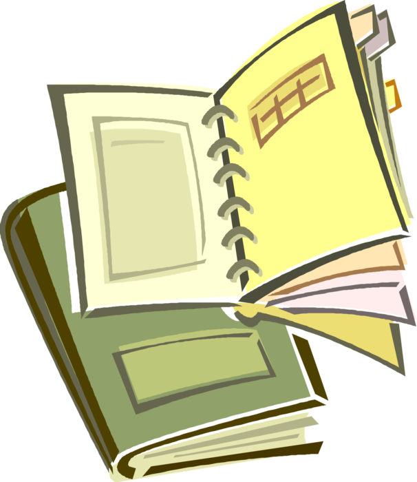 Vector Illustration Of Notebook, Notepad Or Writing - Schüler Helfen Schülern Clipart (606x700), Png Download