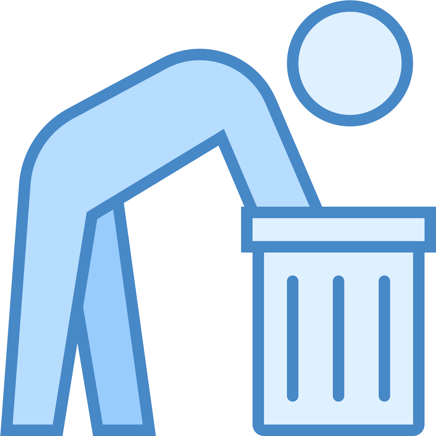 It's A Figure Of A Man Leaning Over Into A Garbage - Icon Clipart (1600x1600), Png Download