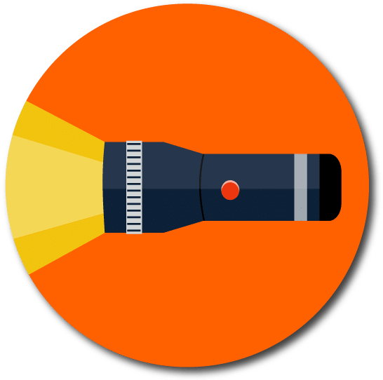 Battery Joe - Flashlight Png Icon In A Circle Clipart (600x600), Png Download