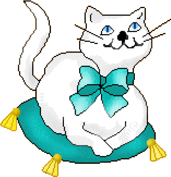 Cat Clip Art Free Cats On Velvet Pillows - Cat Clip Art - Png Download (640x684), Png Download