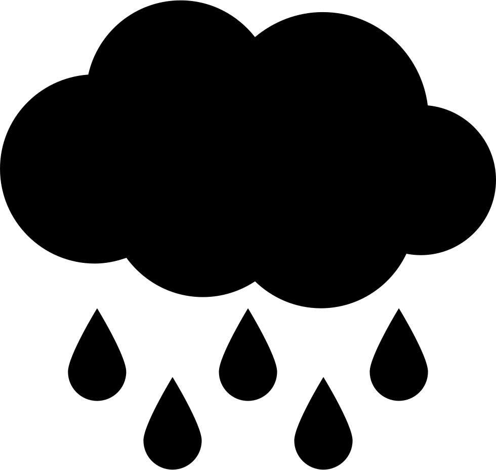 Rain Black Cloud With Raindrops Falling Down Comments - Raindrop With Cloud Png Clipart (980x928), Png Download