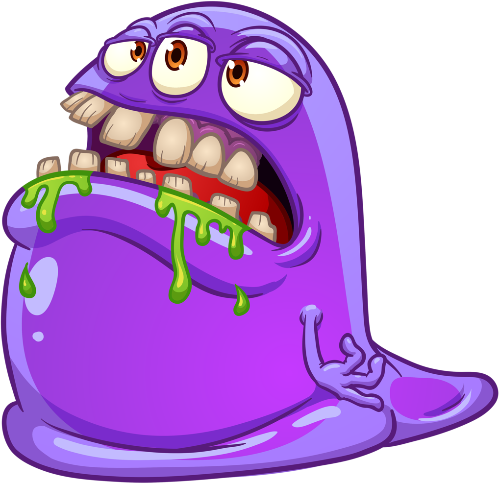 Ch - B *✿* - Purple Slime Monster Cartoon Clipart (1024x988), Png Download