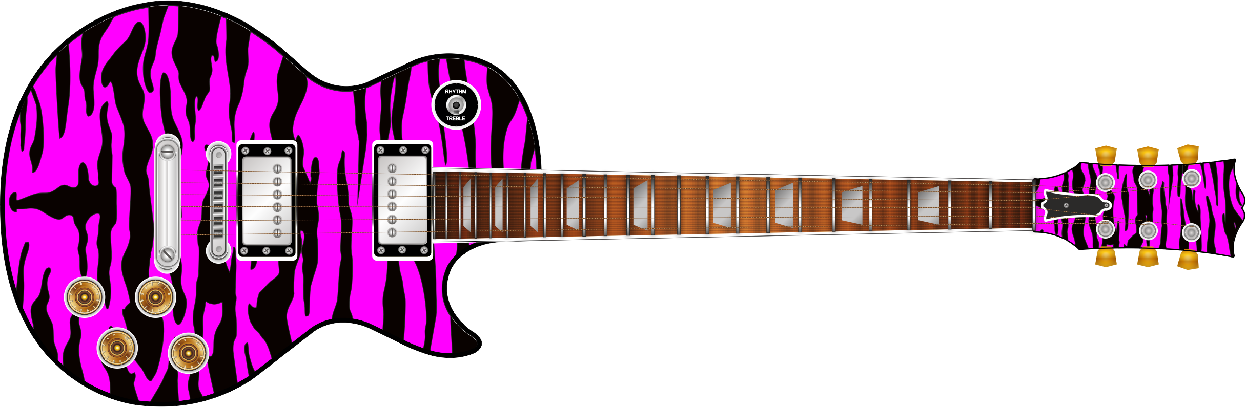Clipart Guitar Skull - Tiger - Png Download (2431x795), Png Download