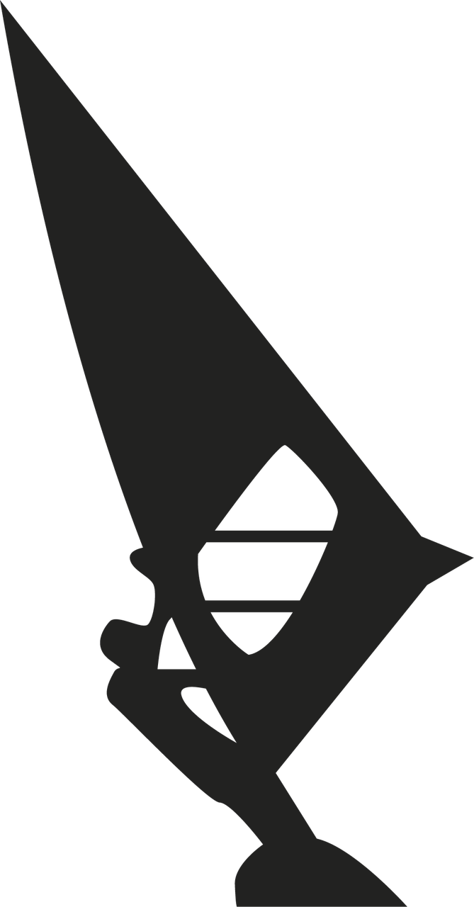 Vacation, Ocean, Surf, Sailing, Beach, Waves - Planche A Voile Dessin Clipart (669x1280), Png Download