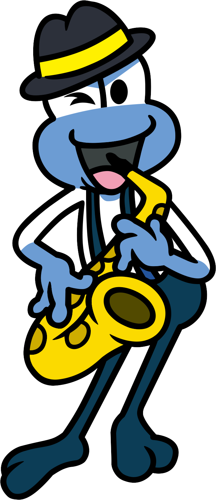 Blue Frogette Sax - Jumpin Jazz Rhythm Heaven Clipart (690x1593), Png Download