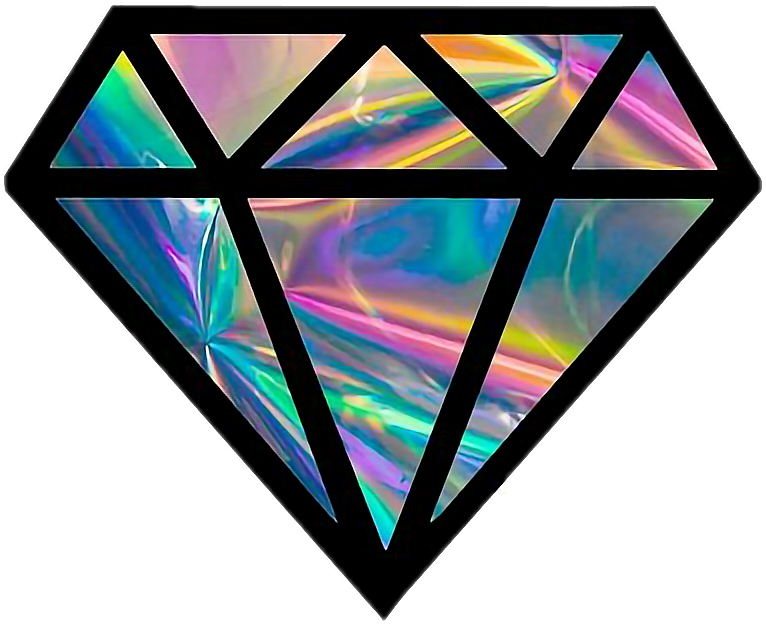 Diamond Holographic Bynisha Colorful Green Blue Purple - Design Diamond Clipart (766x624), Png Download