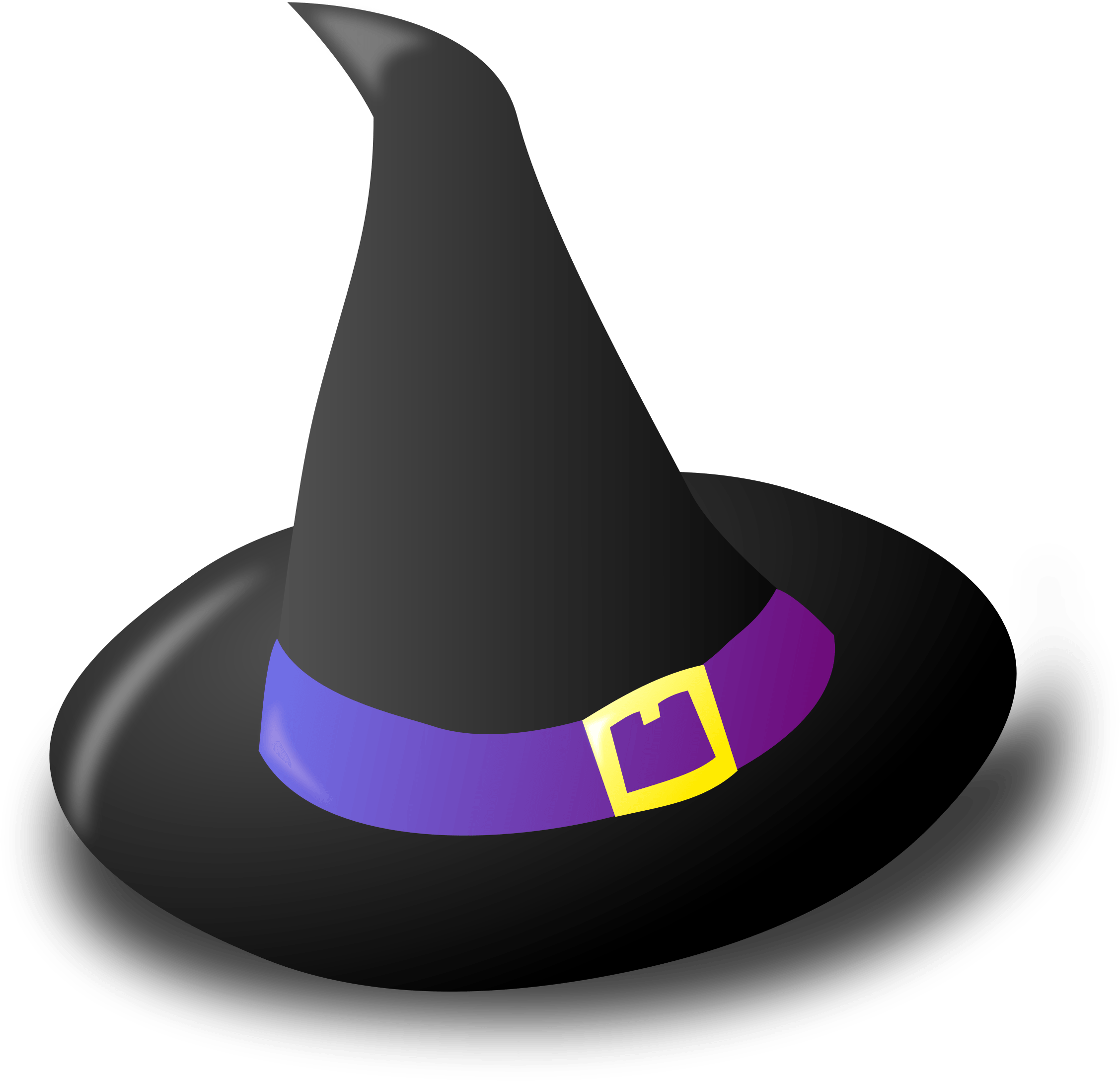 Black Witch Hat Clipart - Black Witch Hat Cartoon - Png Download (2255x2176), Png Download