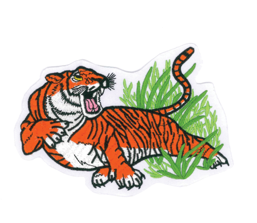 1213 Tiger On Grass Patch 6"w - Tiger Clipart (600x600), Png Download