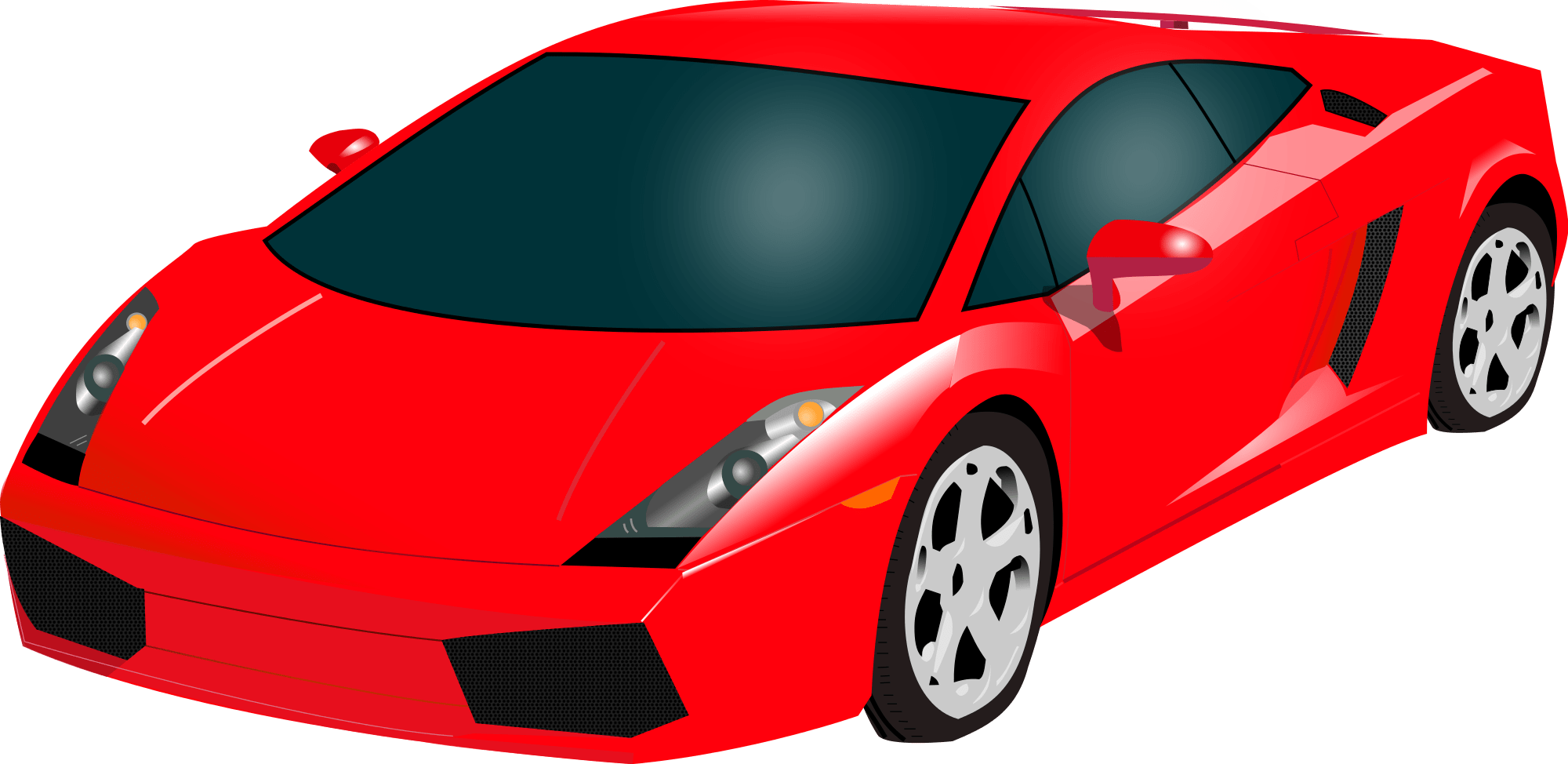 Lamborghini Red Icon Clipart (2000x974), Png Download