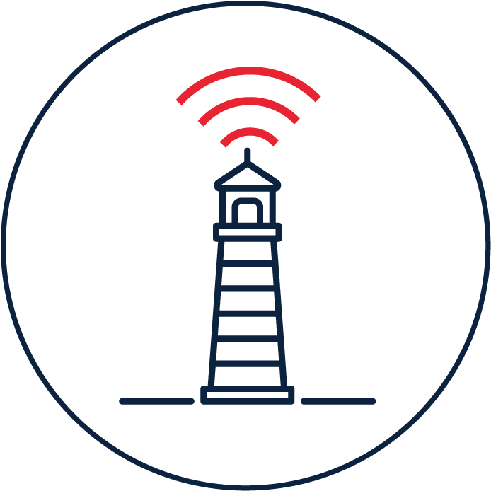 Digital Living Lab Icon - Lighthouse Minimal Clipart (694x694), Png Download