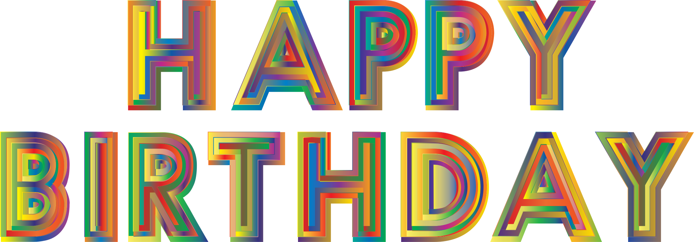 Happy Birthday Typography 3 By Gdj Happy Birthday Typography, - Png Silver Happy Birthday Clipart (2296x800), Png Download