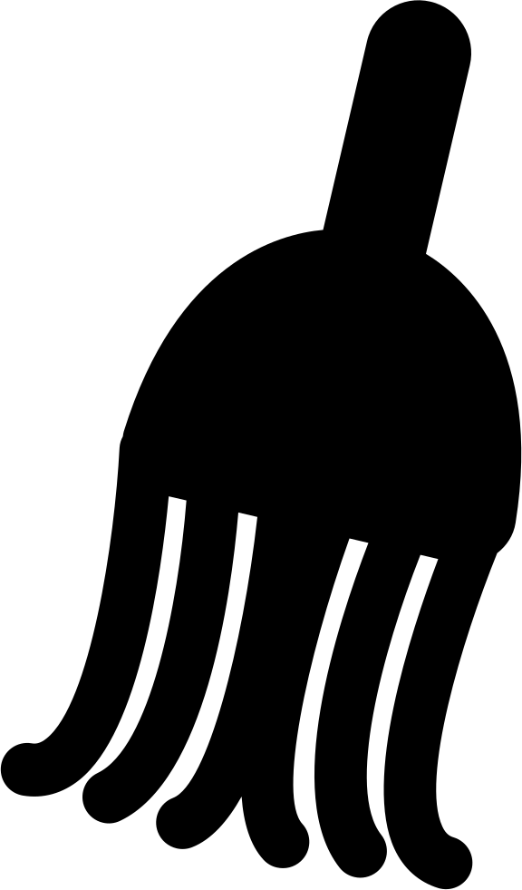 Broom Black Silhouette Comments - Broom Clipart (576x981), Png Download