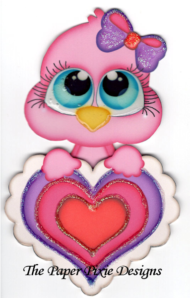D050 3d Art Premade Paper Piecing Pink Love Bird Valentine's - Heart Clipart (600x600), Png Download